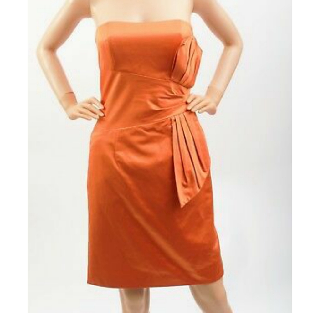 Orange Cocktail Dress - Satin